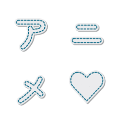 動態手作縫線 字母表情貼 078