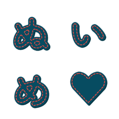 手作縫線 字母表情貼 082