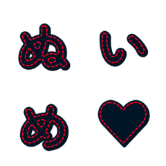 手作縫線 字母表情貼 085