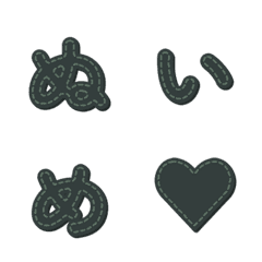 手作縫線 字母表情貼 081