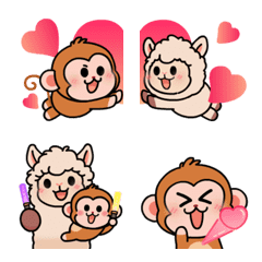 小猴子&羊駝★可愛互動__動態版