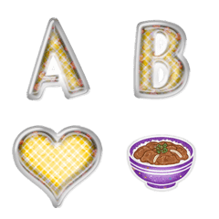 alphabet with emoji yellow mesh