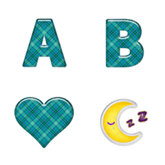 alphabet with emoji Deep green