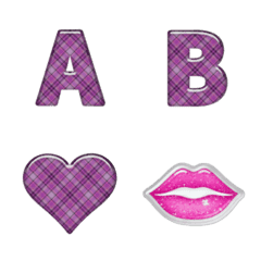 alphabet with emoji purple mesh