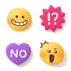 Puffy Cute & colorful emoji