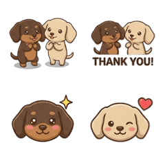 Adorable Doxie Duo: Daily Emojis