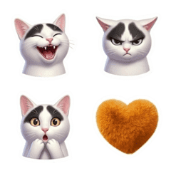 Downward-slanting eyebrows cats Emoji