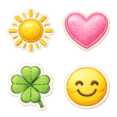 Cute Embroidered Emoji Set