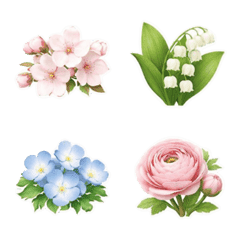 Animals enjoying cherry blossoms -Emoji