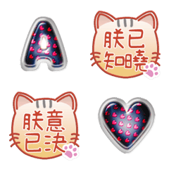 可愛的茶貓咪郵票 C indigo blue