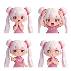 かわいい青青3 上半身絵文字ステッカー