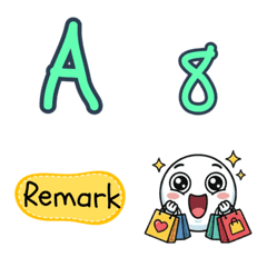 可愛字母與心情小白球