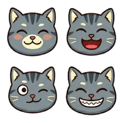 藍色美短貓大臉表情貼