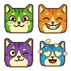 像素貓大臉表情貼2