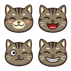 虎斑貓大臉表情貼