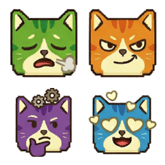 像素貓大臉表情貼