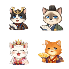 Cute Samurai Cat Emojis Lord Princess