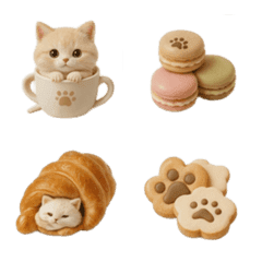 Beige Cat Cafe Emoji