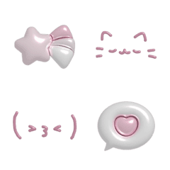 Puffy 3D Emojis & Kaomoji (Pink)