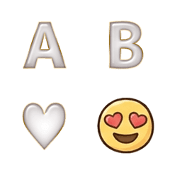 face emoji alphabet set white