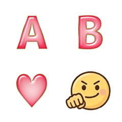 face emoji alphabet set D red