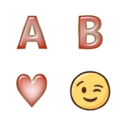 face emoji alphabet set lite red