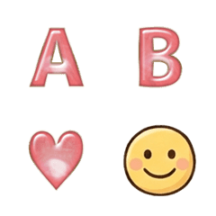 face emoji alphabet set stone red2