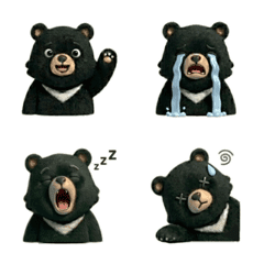 蓬鬆台灣黑熊反應表情包