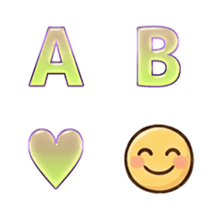 face emoji alphabet set yellow grad