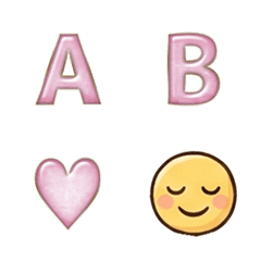 face emoji alphabet set stone pink