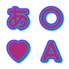 故障干擾！撞色綜藝字母表情貼 013