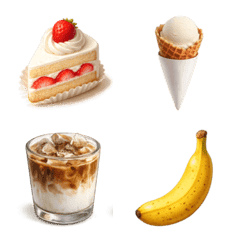 大人かわいいカフェ＆フルーツ絵文字