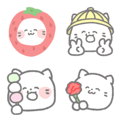 White Cat Emoji : Spring