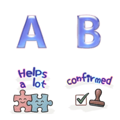 alphabet with daily words A gloss blue