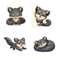 Cute Watercolor Binturong Emoji