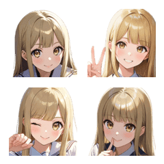 Blonde School Girl Emojis