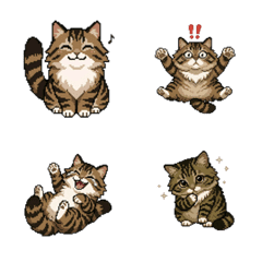 Pixel Art Siberian Cat Emoji