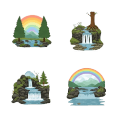 Serene Waterfall Icons