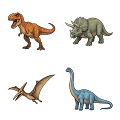 Various Dinosaur Emoji Set