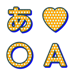 普普風圓點 動態字母表情貼 002