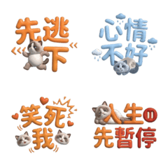 ★布偶貓氣球大字★ 表情貼