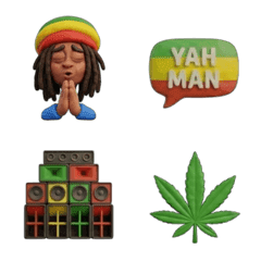 Jamaican Reggae Elastaman 3D-style emoji
