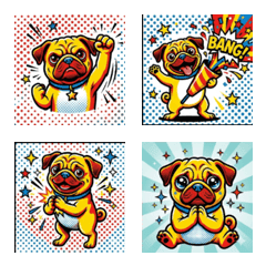 巴哥犬小摩卡 波普藝術貼圖