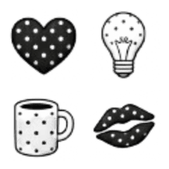 Monochrome Polka Dot Mini Emoji