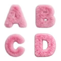 Pink Furry Alphabet Emojis