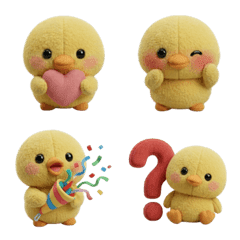 Fluffy Chick Plushie Emoji