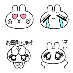 A slightly cutesy bunny emoji