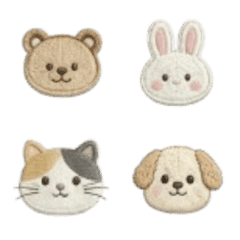 Cute Embroidered Animal Patch Emojis