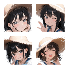 Straw Hat Girl Emojis