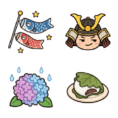 可愛日系貼圖 鯉魚旗與和菓子